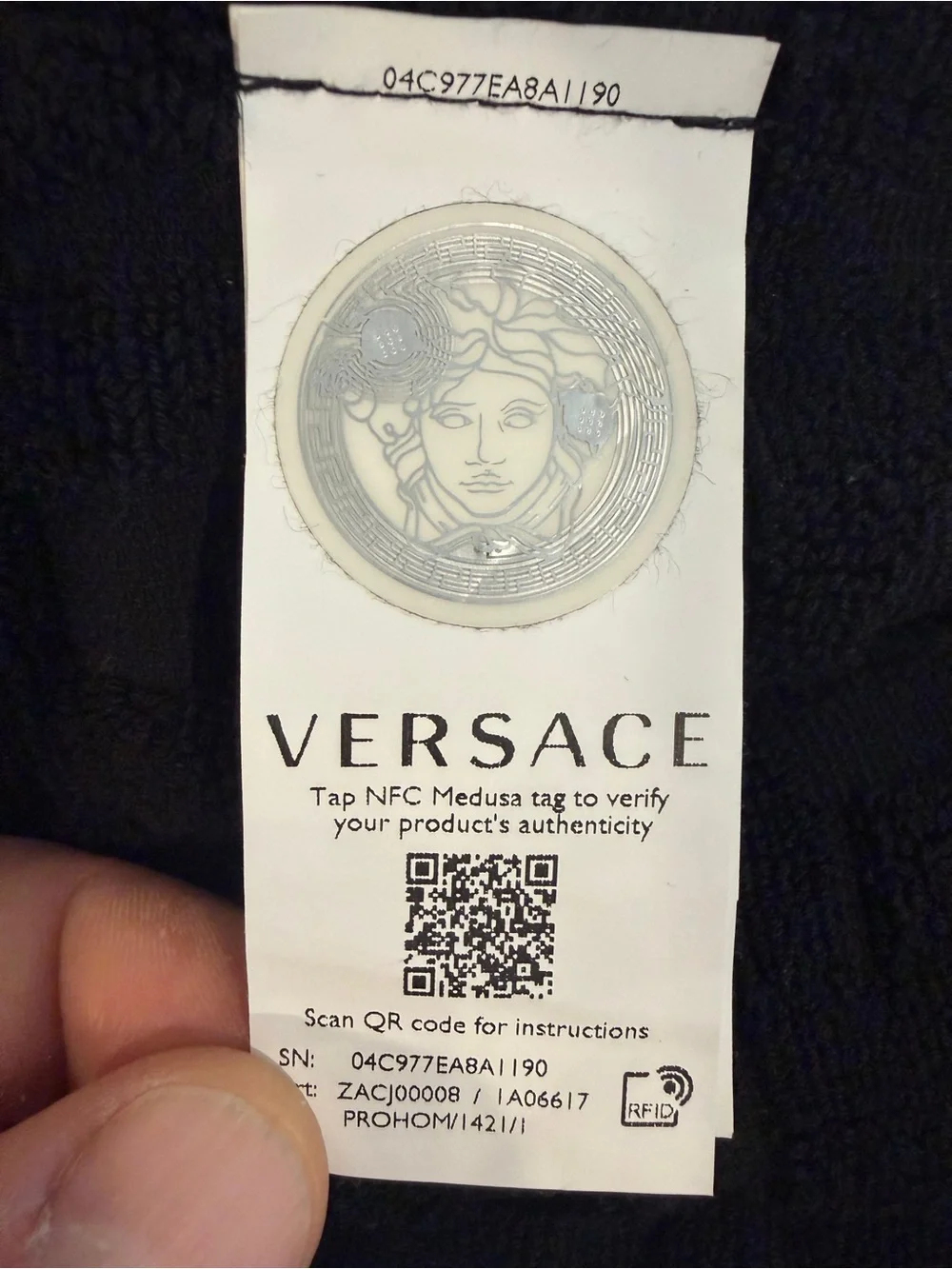 Versace Black and Gold Baroque Logo Robe